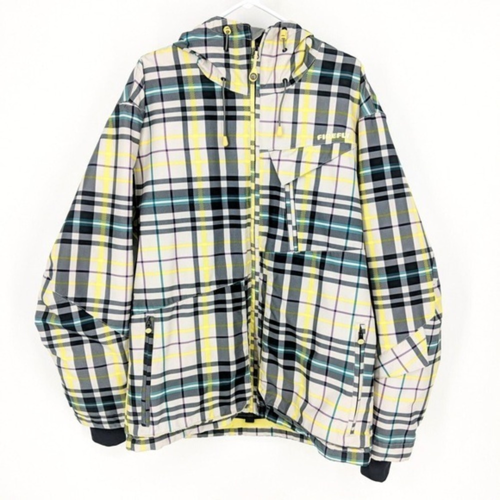 Firefly Super Pipe Tom Plaid Hooded Jacket Coat Grey Light Black‎ Men's Size M